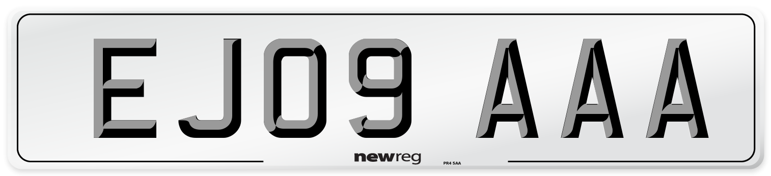 EJ09 AAA Number Plate from New Reg